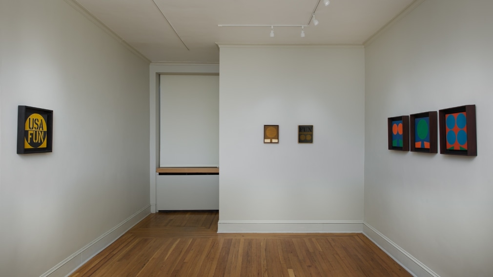 Installation view of Robert Indiana: Sign Paintings, 1960-65 at Craig F. Starr Gallery