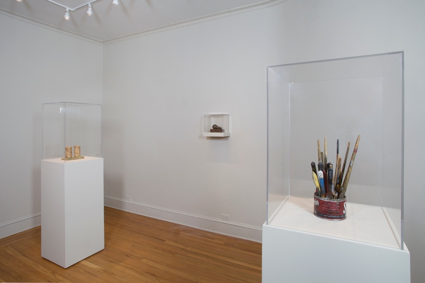 Installation view of Jasper Johns: Sculptures and Related Paintings 1957-1970 at Craig F. Starr Gallery