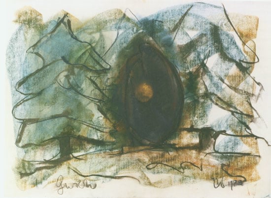 Claes Oldenburg, Standing Mitt with Ball in Greenwich Site, 1973.