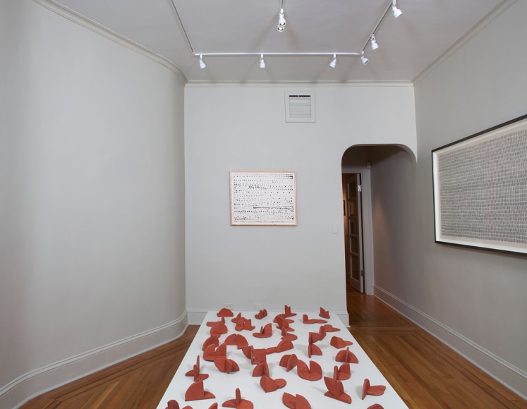 Installation view of Joel Shapiro: Sculpture and Drawings 1969-1972 at Craig F. Starr Gallery