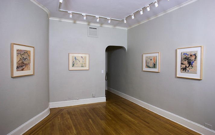 Installation view of Barnett Newman Drawings 1944-1946 at Craig F. Starr Gallery