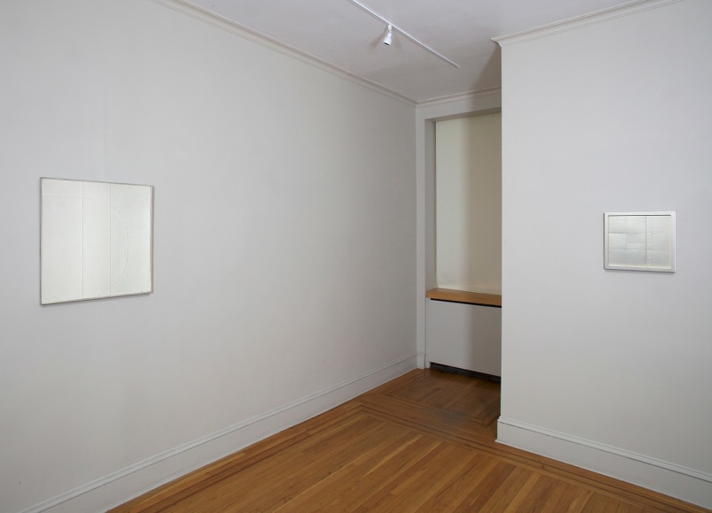 Installation view of Eleanore Mikus: Tablets and Related Works, 1960-69