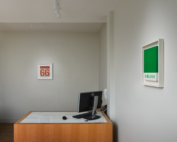 Installation view of Robert Indiana: Sign Paintings, 1960-65 at Craig F. Starr Gallery