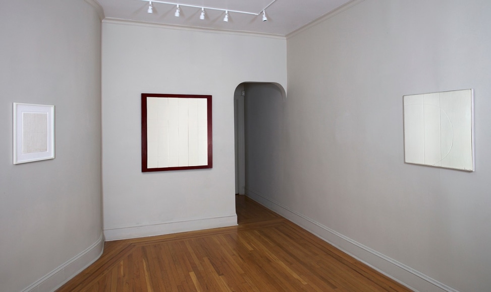 Installation view of Eleanore Mikus: Tablets and Related Works, 1960-69