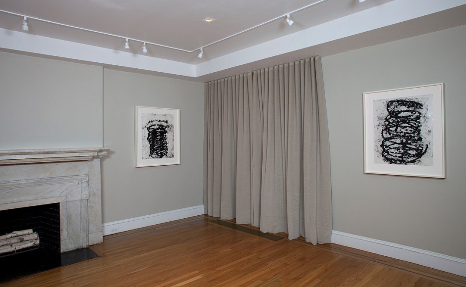 Installation view of Transparencies: Richard Serra Recent Drawings at Craig F. Starr Gallery