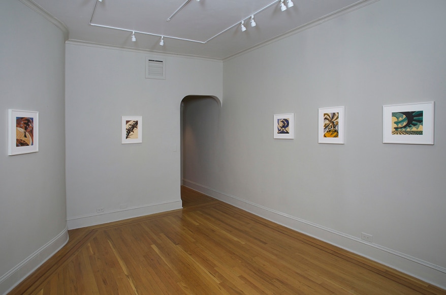 Installation view of British Linocuts of the Grosvenor School at Craig F. Starr Gallery