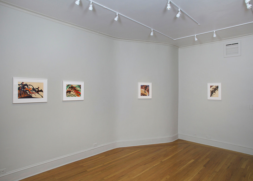 Installation view of British Linocuts of the Grosvenor School at Craig F. Starr Gallery