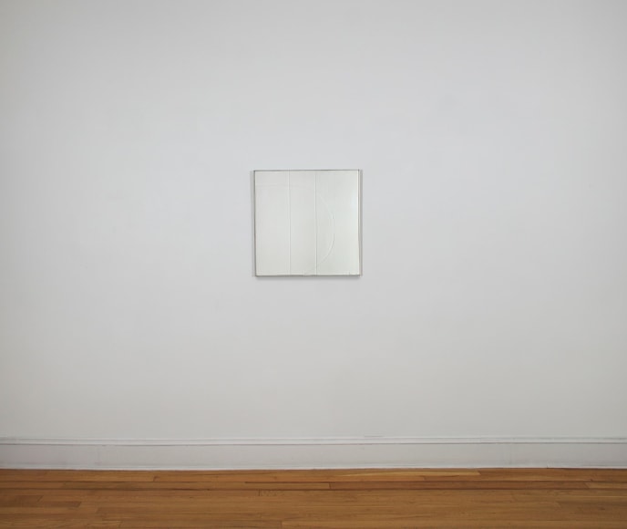 Installation view of Eleanore Mikus: Tablets and Related Works, 1960-69