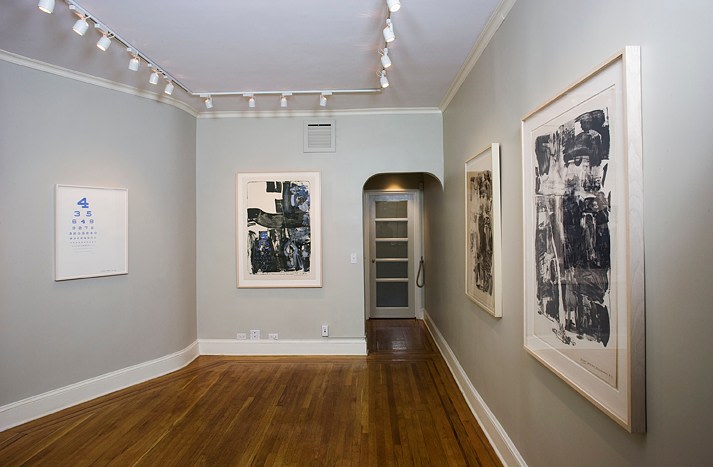 Installation view of Accident: Rauschenberg's Printmaking Breakthrough at Craig F. Starr Gallery