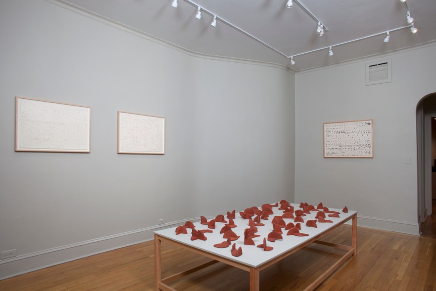 Installation view of Joel Shapiro: Sculpture and Drawings 1969-1972 at Craig F. Starr Gallery