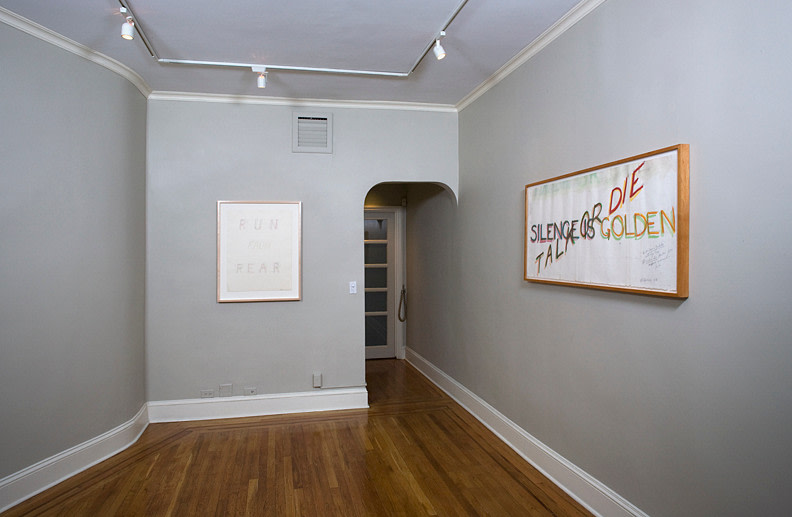 Installation view of Bruce Nauman: Drawings for Neons at Craig F. Starr Gallery
