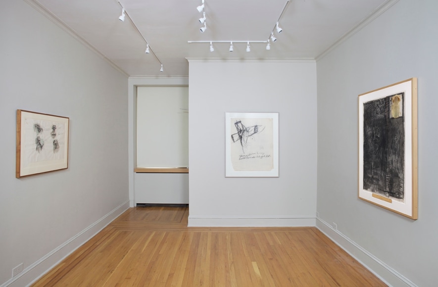Installation view of Body Double: Jasper Johns / Bruce Nauman at Craig F. Starr Gallery