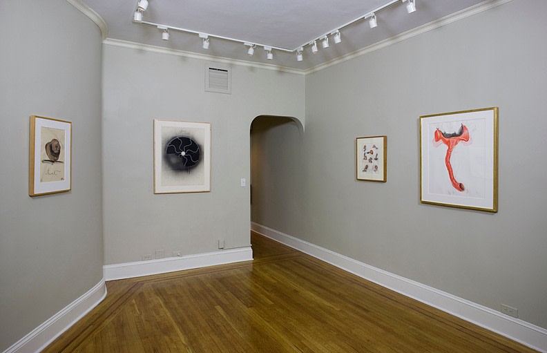 Installation view of Claes Oldenburg Drawings 1965-1973 at Craig F. Starr Gallery