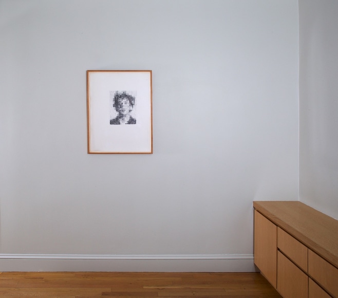 Installation view of Chuck Close: Fingerprint Paintings and Drawings, 1978-86 at Craig F. Starr Gallery