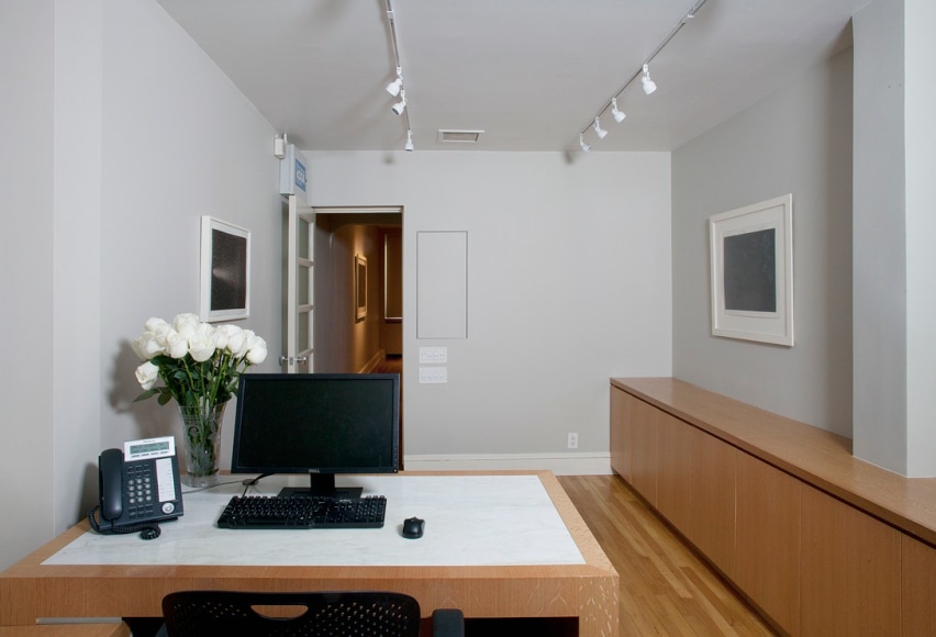 Installation view of Surface / Infinity: Vija Celmins, Brice Marden, Agnes Martin at Craig F. Starr Gallery