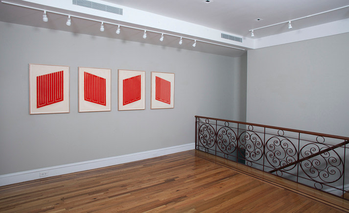Installation view of Donald Judd: Cadmium Red at Craig F. Starr Gallery