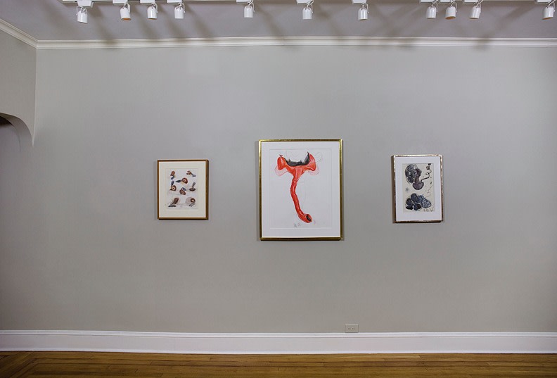 Installation view of Claes Oldenburg Drawings 1965-1973 at Craig F. Starr Gallery