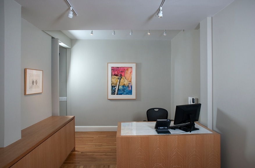 Installation view of Jasper Johns: Ink on Plastic at Craig F. Starr Gallery