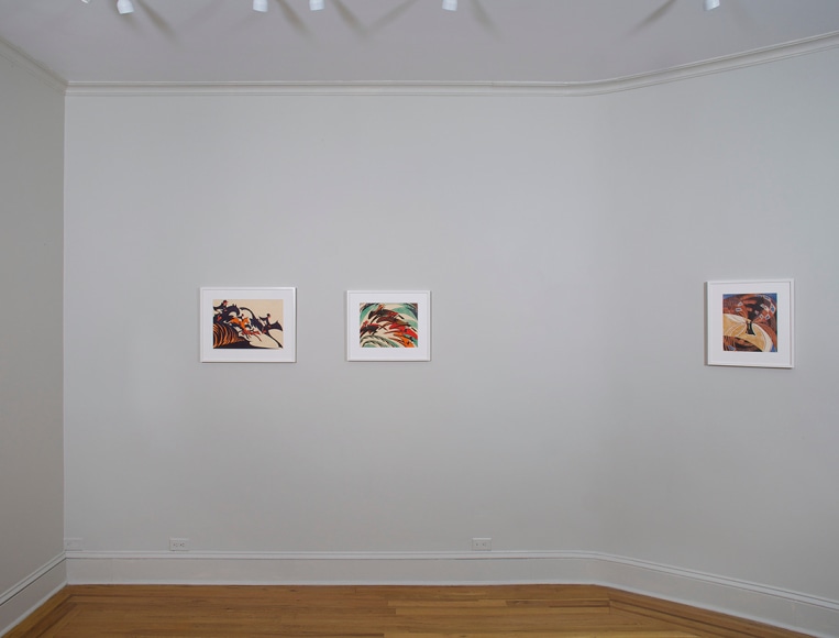 Installation view of British Linocuts of the Grosvenor School at Craig F. Starr Gallery