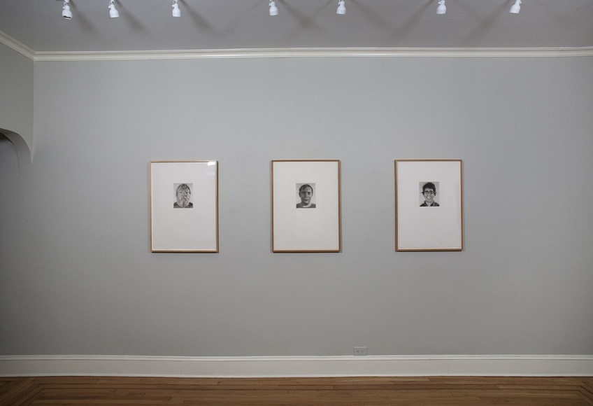 Installation view of Chuck Close: Drawings of the 1970s at Craig F. Starr Gallery