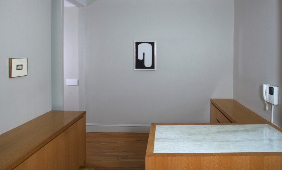 Installation view of Myron Stout