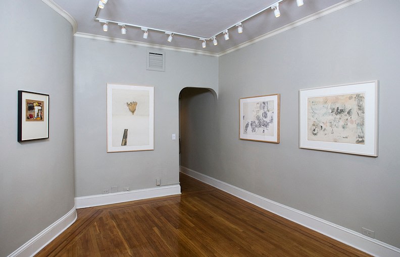 Installation view of To Ileana, From Bob: Rauschenberg Drawings from the Sonnabend Collection at Craig F. Starr Gallery
