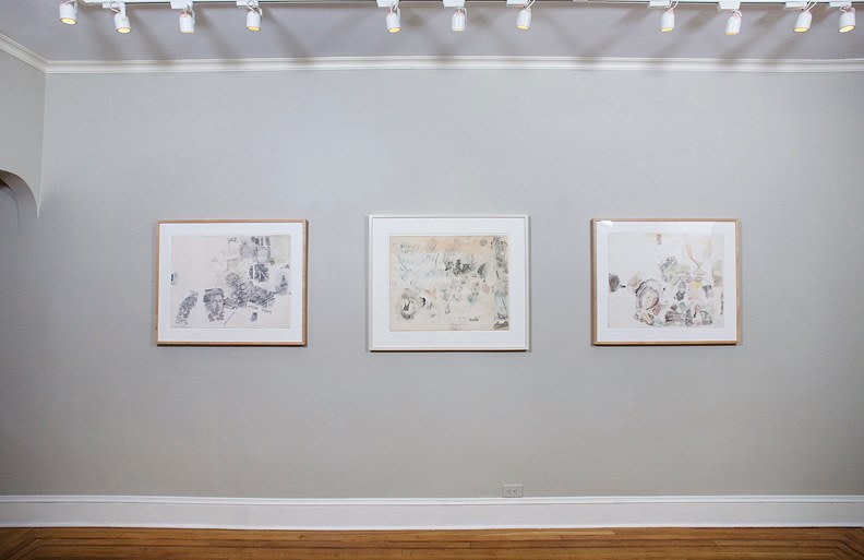 Installation view of To Ileana, From Bob: Rauschenberg Drawings from the Sonnabend Collection at Craig F. Starr Gallery