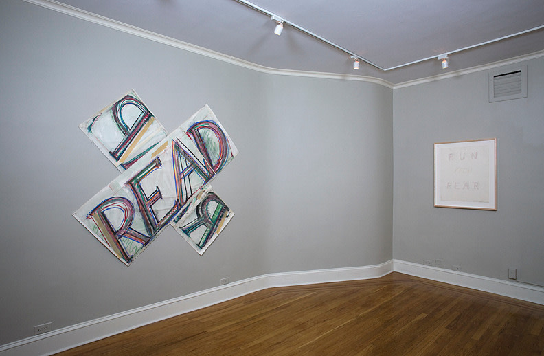 Installation view of Bruce Nauman: Drawings for Neons at Craig F. Starr Gallery