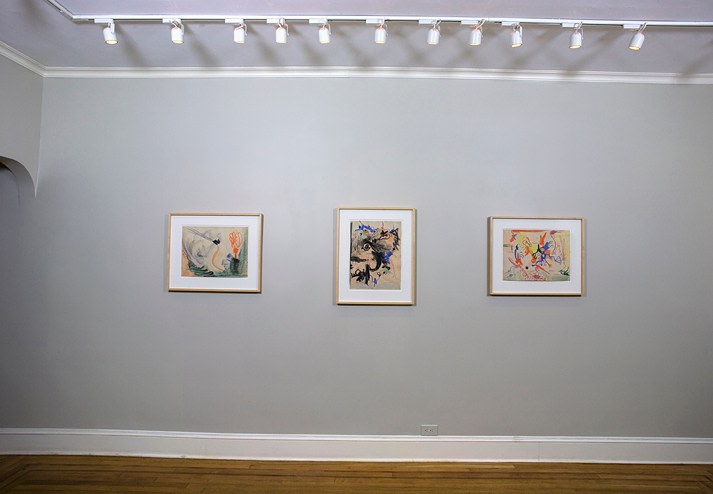 Installation view of Barnett Newman Drawings 1944-1946 at Craig F. Starr Gallery