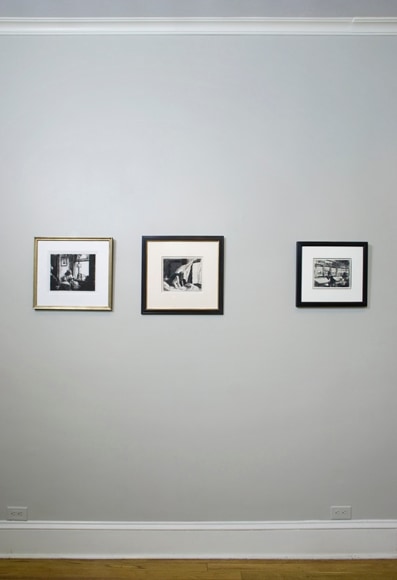 Installation view of Edward Hopper Etchings at Craig F. Starr Gallery