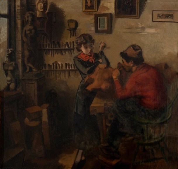 Moses Soyer, Portrait of Renee and Chaim, 1932