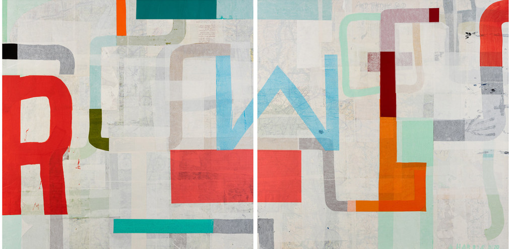 Alfred-HARRIS_Rambler_acrylic and paper on panel_37x72