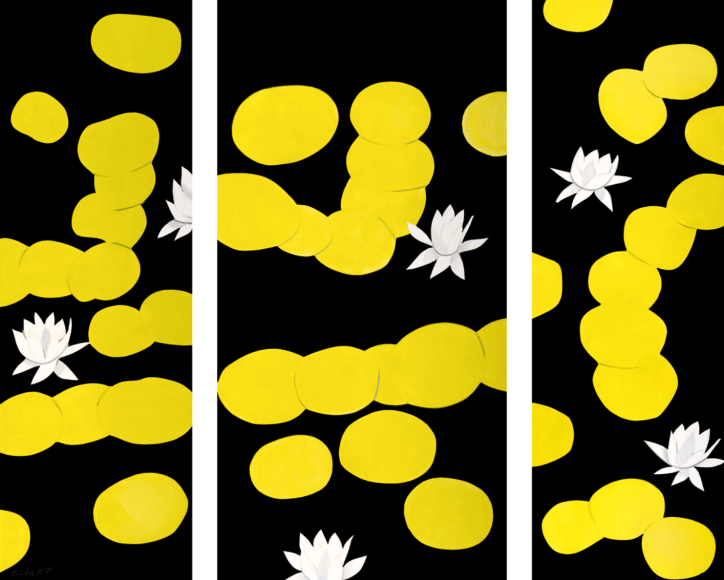 KATZ-Alex_Homage to Monet (Triptych)_archival pigment inks on paper_46x15.25, 46x23,46x15.25 inches