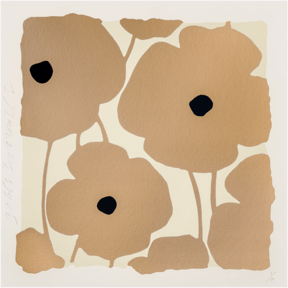 SULTAN-Donald_Golds, Dec 2, 2020_color silkscreen with enamel inks, flocking, and tar-like texture on Rising 4-ply museum board_25x25_ed50