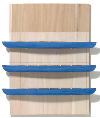 RUDDELL-David_Poplar Board-Three Blue Boats_59x49x8