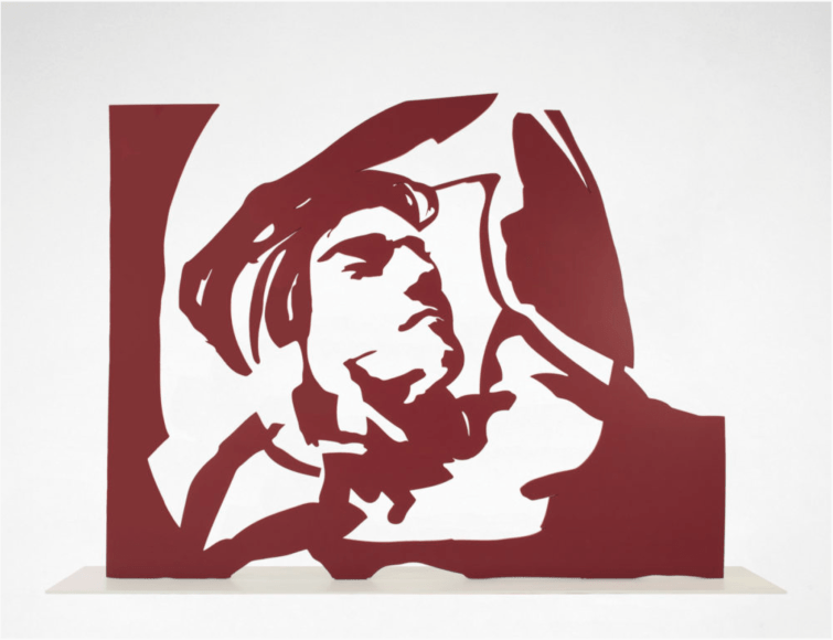 WITTENBERG-Nicole_Reclining Red_painted aluminum mounted to aluminum base powder coated with white_58x81x10_ed4