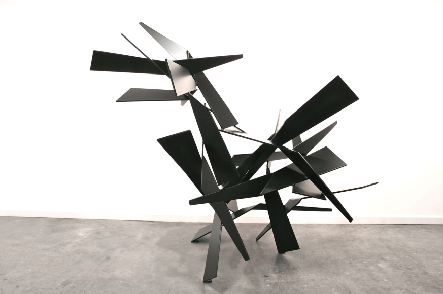 DEVINE-Matt_Back in Black_aluminum with powder coat_73x59x74 inches_1