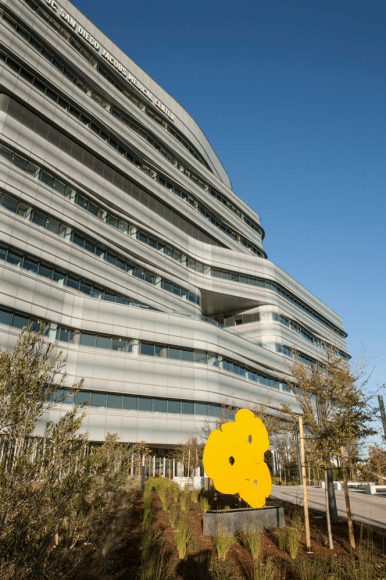 SULTAN-Donald_Big Yellow Poppies_painted aluminum_72x72 inches on 1.25x11.5x63 inch base_additional