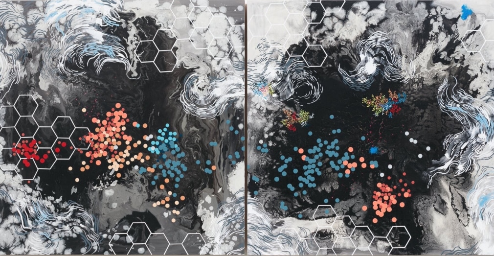 PATTERSON-Heather_Subterrane_diptych_mixed media on panel_36x72