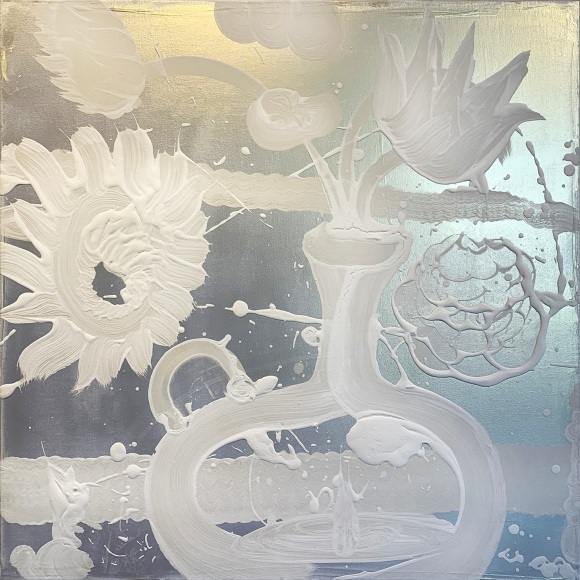 HOWE, Catherine_Mica Painting (Lily Tulip)_40x40