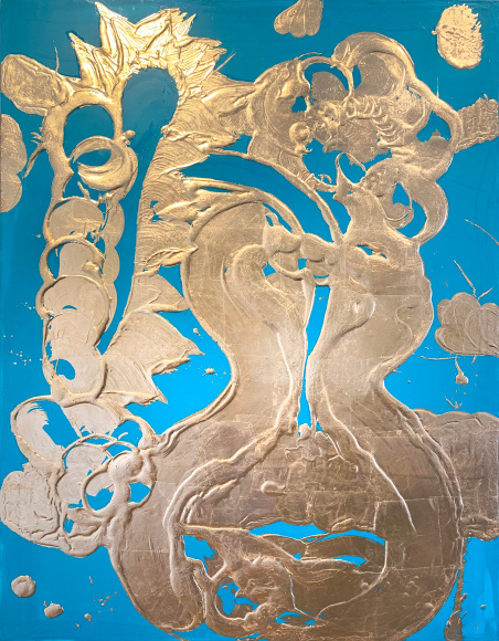 HOWE, Catherine_Gilded Painting (Luminous Turquoise)_48x36