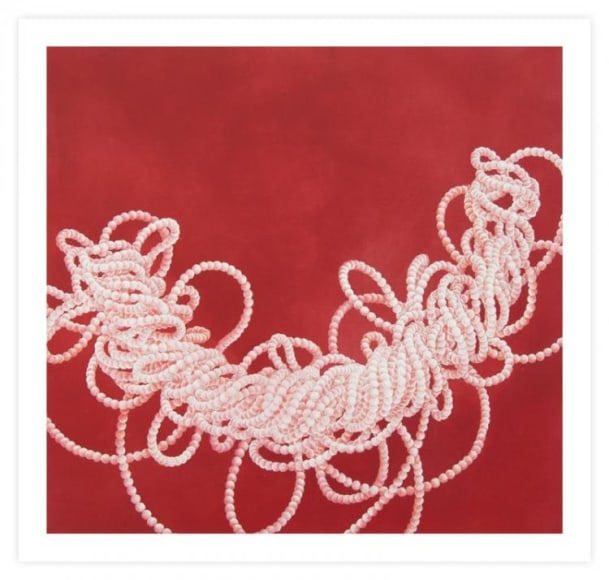 Murr-Greg_Pearl_Study_No_16_Red_Torsade_acrylic polymer and prismacolor on paper_16x17