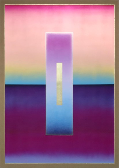 BRINDLE-Casper_TBD_acrylic-automotive paint_gold and silver leaf on linen_106x72