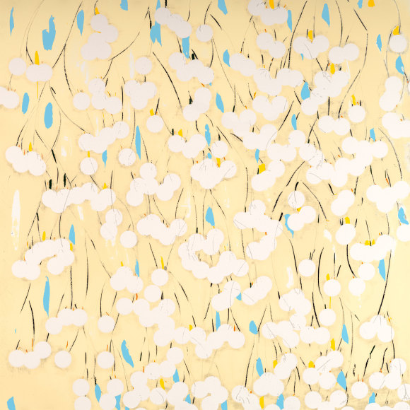 Sultan_Mimosa_silkscreen with enamel inks and flocking on museum board_42x42_ed40
