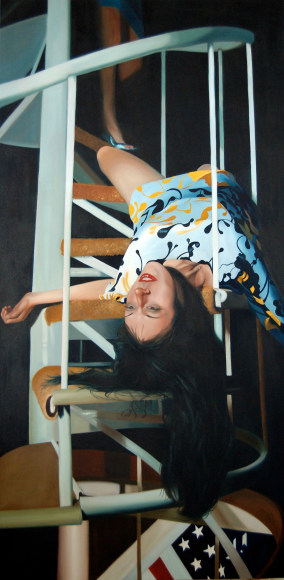 Kelli Vance She Imagined I Could Help Her, 2009 oil on canvas 96 x 48 inches $6,500