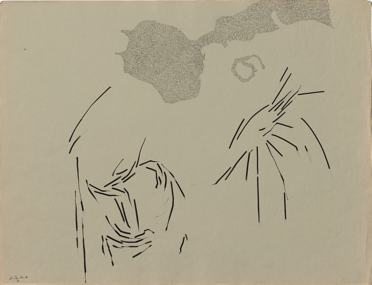 Dorothy Hood Crackle, n.d. ink on paper 20 x 26 1/8 inches