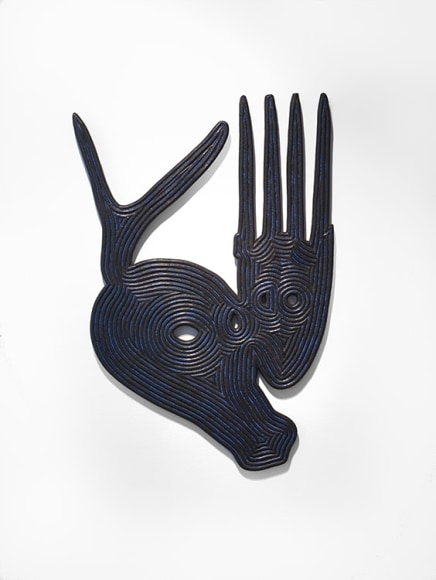 Bo Joseph Catching Ghosts: Shadow Aspects, 2020 casein and acrylic on resin, fiberglass and foam 48 x 33 1/8 x 1 1/2 inches