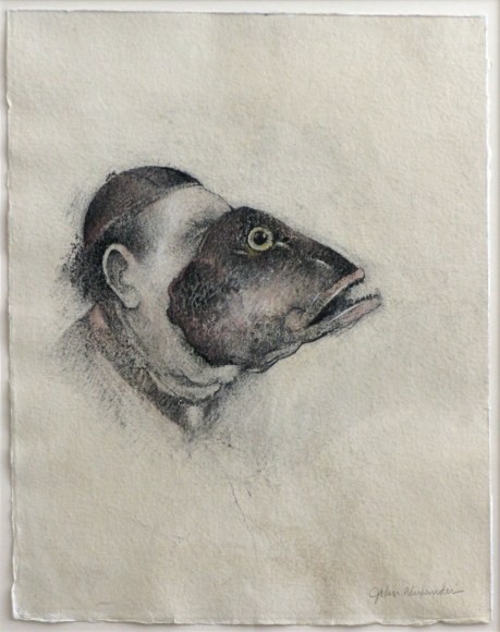 John Alexander Fish Head, 2010 graphite and watercolor on paper 35 x 29.25 inches Inquire
