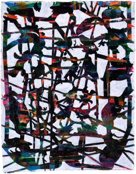 Bo Joseph A Lexicon of Persistent Absence: The Cage is a Sanctuary, 2010 acrylic and transfer on paper paper: 16 x 12 inches frame: 25 1/4 x 21 1 /4 inches