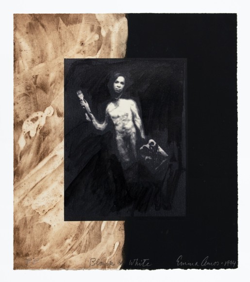 Emma Amos Black and White, 1994 photo transfer and monoprint with silk collagraph paper: 18 x 16 inches frame: 20 3/4 x 18 1/2 inches AP